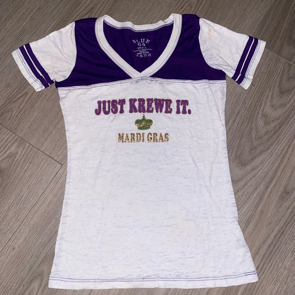 Purple and White Mardi Gras T-Shirt